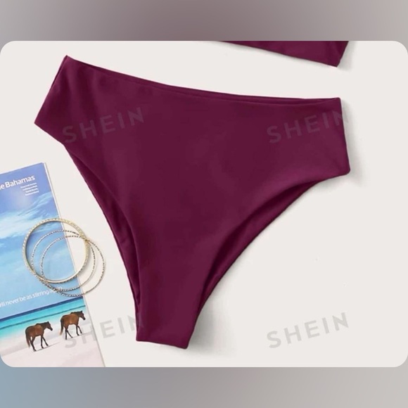 SHEIN Magenta High Rise Bikini Bottoms - Picture 1 of 2